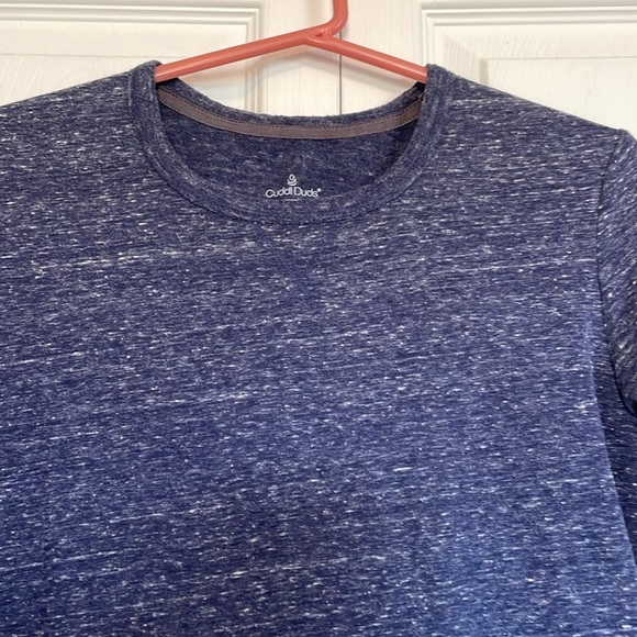 Women’s Cuddl Duds long sleeved tip. Sz M blue w/ white speckles. Thumb holes - Picture 1 of 6